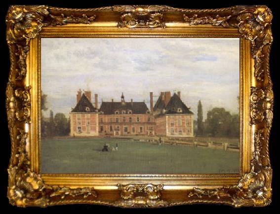 framed  Jean Baptiste Camille  Corot Rosny,the Chateau of the Duchesse de Berry (mk05), ta009-2